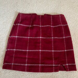 Lulus Plaid Mini Skirt with Small Slit